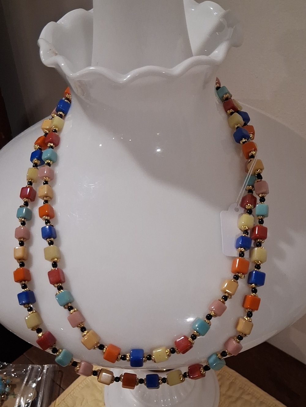 Art Deco Harquein Cube Neckkace